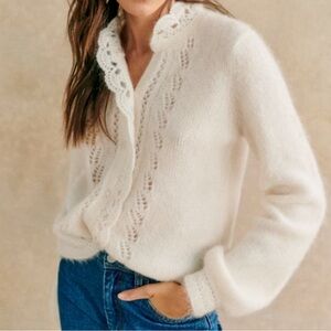 Sezane Angie Cardigan in Ecru Medium